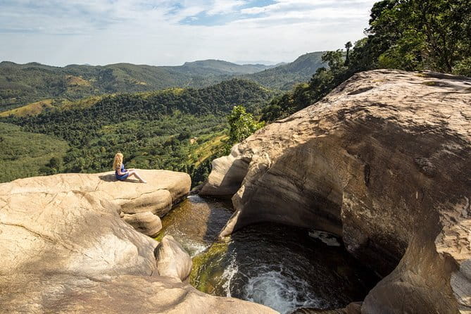 Diyaluma Waterfall & Natural Pool Bath. - Your guide’s job: safe footing and better photos
