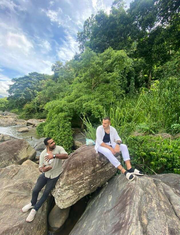 From Kandy: Knuckles Mountain Range Tuk Tuk Safari - Sera Ella waterfall: the payoff, plus smart timing on footing