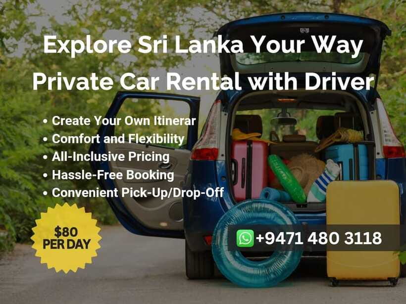 Sri Lanka Car Rental with Driver - 3 Days Minimum, 180km/Day - Pickup and drop-off: airport signs, hotel lobbies, and no guesswork